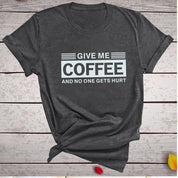 Bana Kahve Ver ve Kimse Zarar Görmez Harajuku T Shirt Kadın Kısa Kollu Yaz Gevşek Tee Gömlek Femme Casual Tops Yaz Giysileri - plusminusco.com