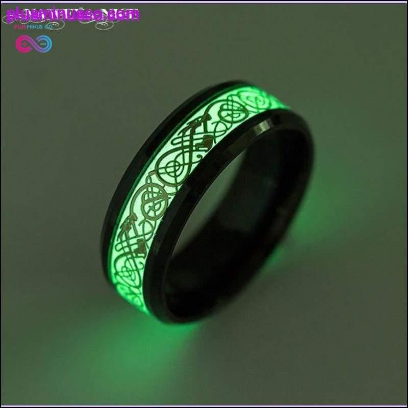 Glow in the Dark Black Fluorescent Dargon Titanium Ring - plusminusco.com