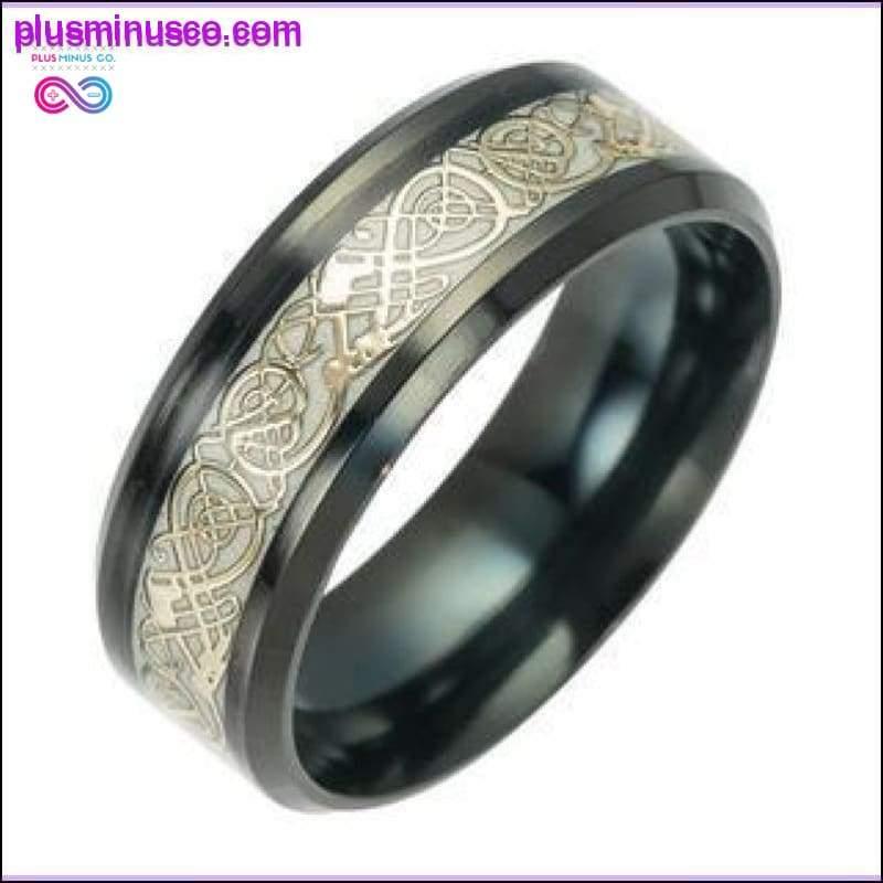 Светящееся в темноте черное флуоресцентное титановое кольцо с даргоном - plusminusco.com
