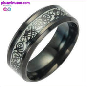 Светящееся в темноте черное флуоресцентное титановое кольцо с даргоном - plusminusco.com