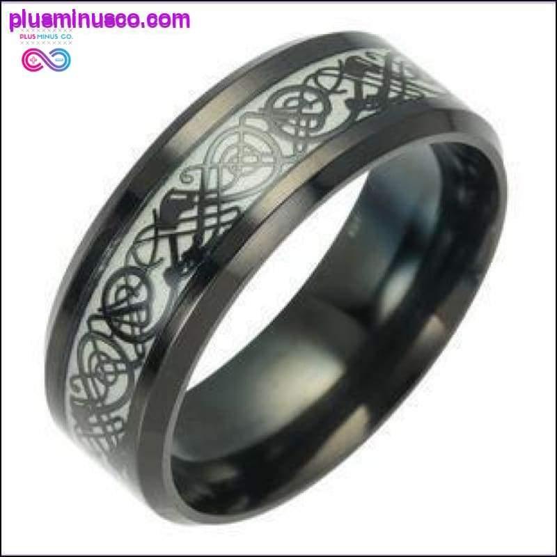 Záře ve tmě Černý fluorescenční prsten Dargon Titanium - plusminusco.com