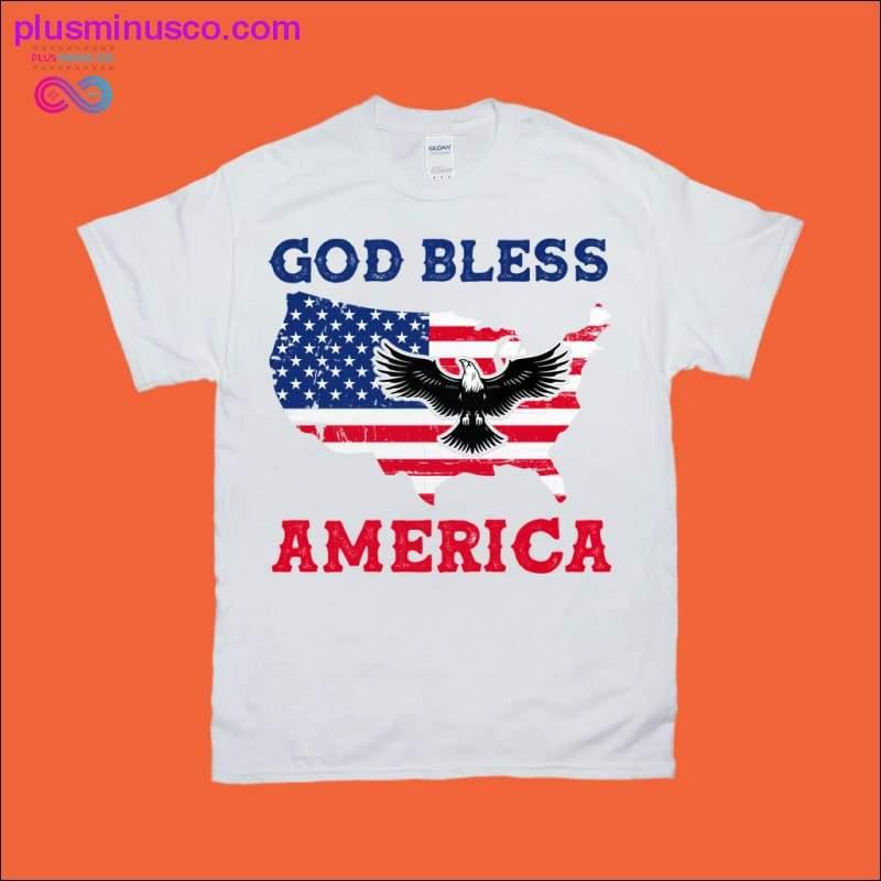 신의 축복이 미국 | 독수리 | 미국 국기 티셔츠 - plusminusco.com