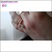 Gold Beaded Snake Ring With Crystal || PlusMinusco.com - plusminusco.com