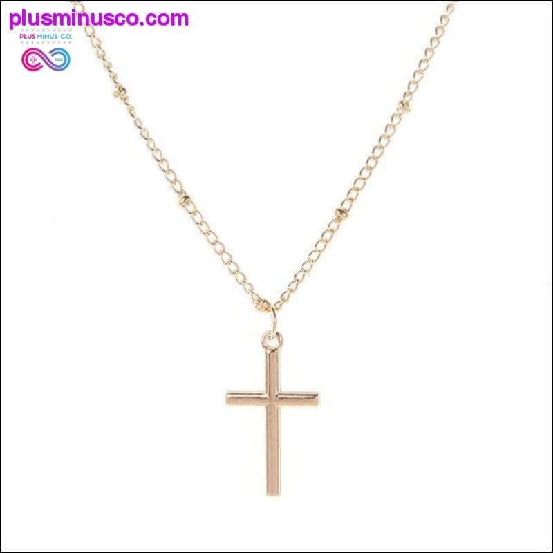 Gold Chain Cross Halskæde Small Gold Cross Religiøse smykker - plusminusco.com