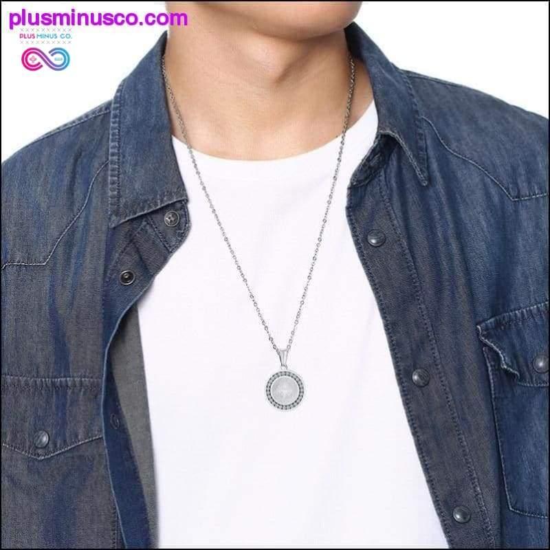 Gold-color CZ Stone Round Religious Necklace - plusminusco.com