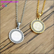 Gold-color CZ Stone Round Religious Necklace - plusminusco.com