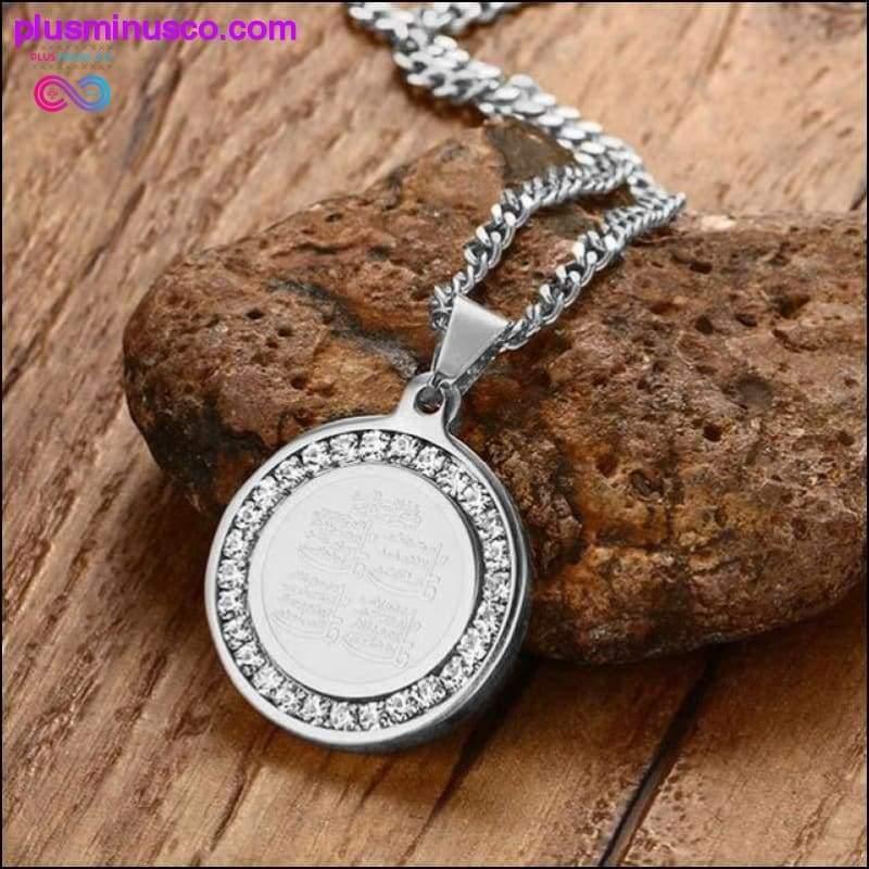 Gold-color CZ Stone Round Religious Necklace - plusminusco.com