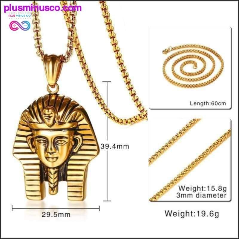 Gold Color Egyptian Pharaoh Pendant Necklace for Men - plusminusco.com