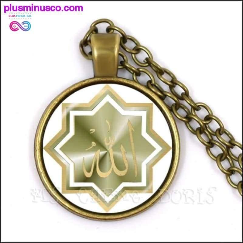 Gull/sølv/antikk bronsefarger Unisex God Allah halskjede - plusminusco.com