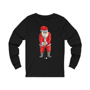 Golfing Santa long sleeve, red Santa Golfer Christmas Club Sport Gift, Golf Santa, Santa playing Golf, Golf Lover Christmas Gift, - plusminusco.com
