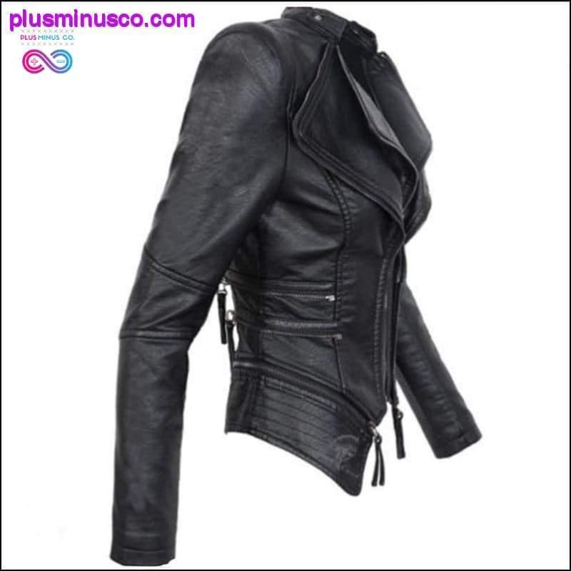 Gothic couro falso PU Mulheres Jaqueta de Inverno Moda - plusminusco.com
