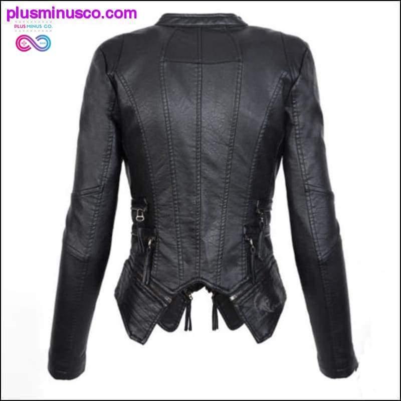 Gothic couro falso PU Mulheres Jaqueta de Inverno Moda - plusminusco.com