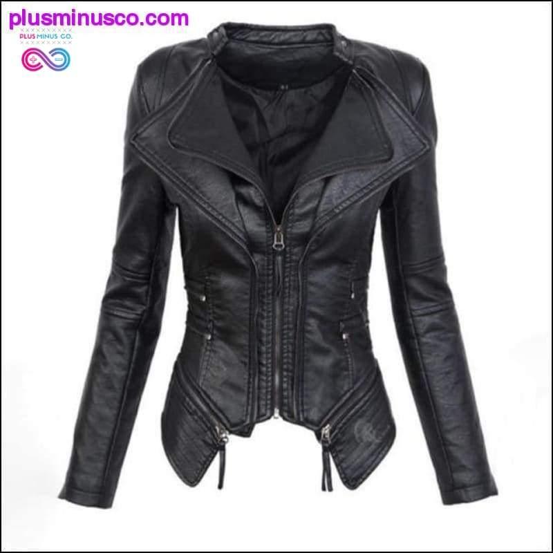 Gothic couro falso PU Mulheres Jaqueta de Inverno Moda - plusminusco.com