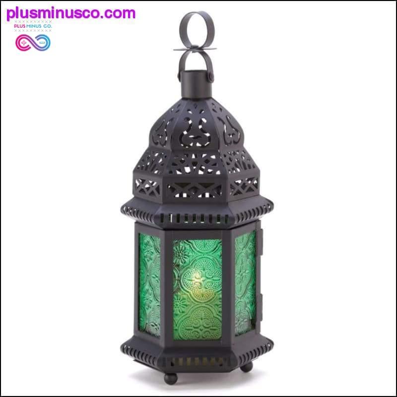 Green Glass Moroccan Lantern ll PlusMinusco.com - plusminusco.com