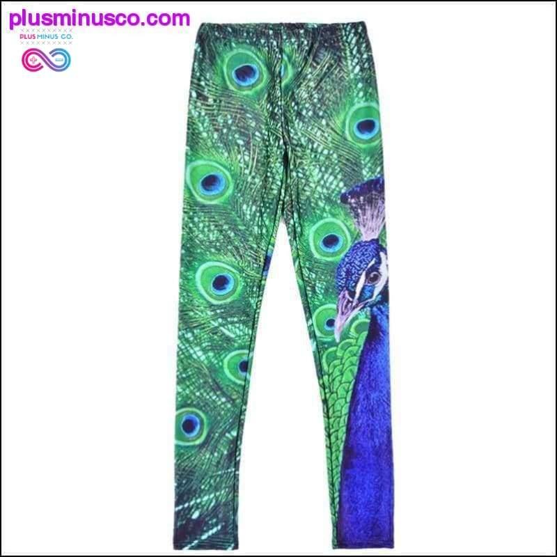 Green Peacock leggings for women - plusminusco.com