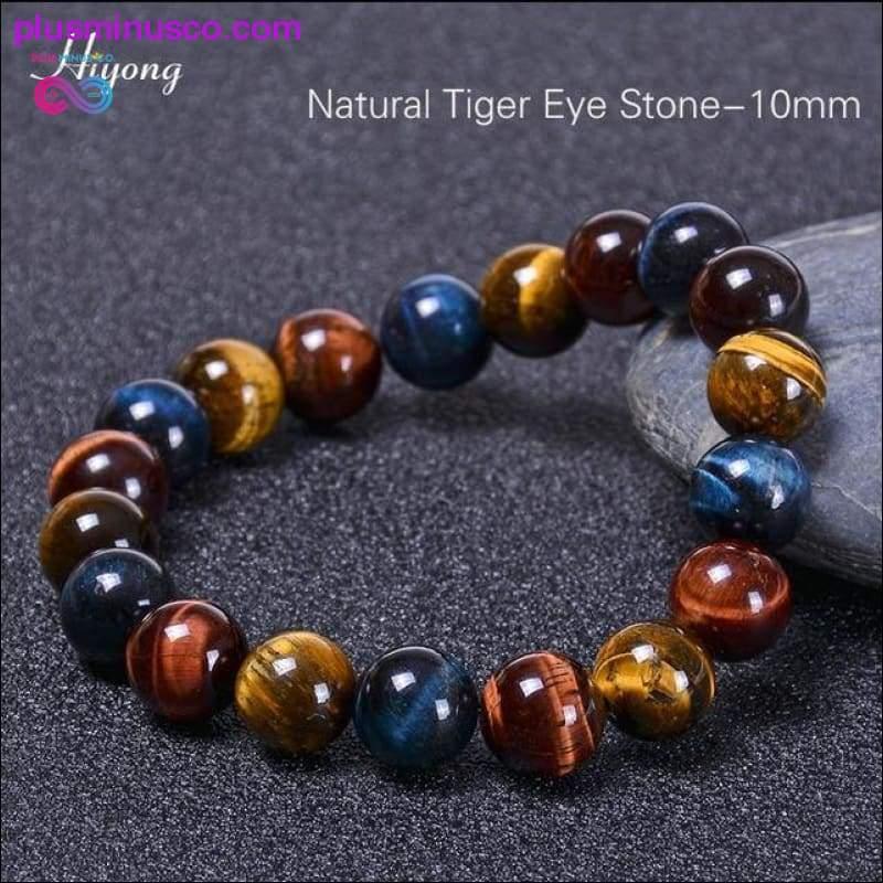 Green Tiger Eye Armband Natural Stone Energy Healing Beads - plusminusco.com