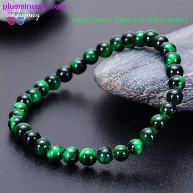 Green Tiger Eye Bracelet Natural Stone Energy Healing Beads - plusminusco.com