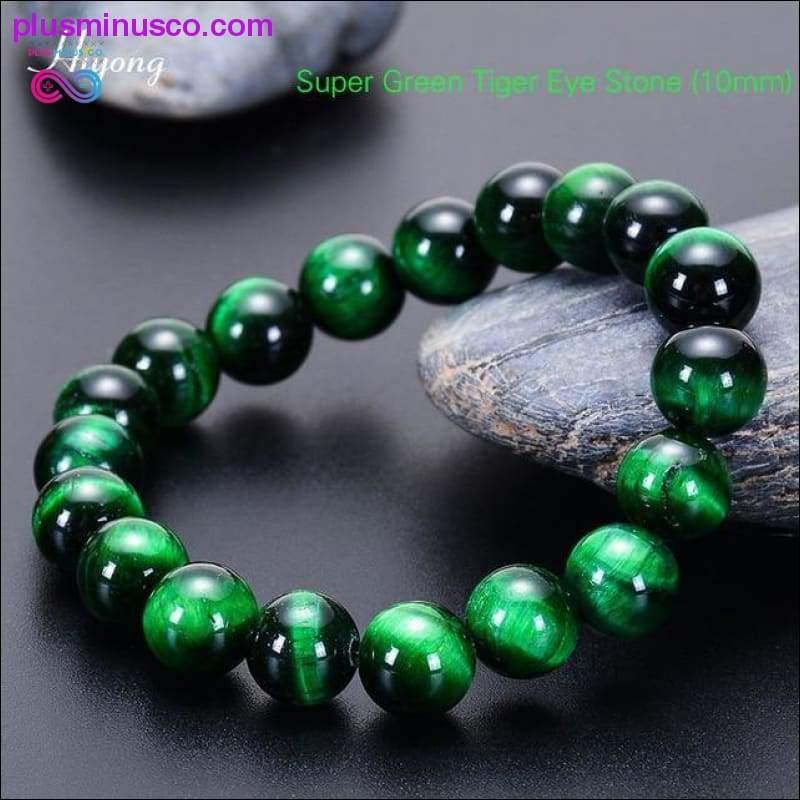 Green Tiger Eye Bracelet Natural Stone Energy Healing Beads - plusminusco.com