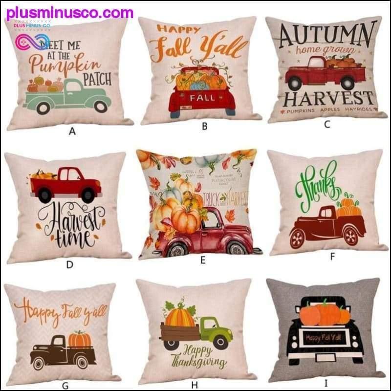 Halloween Pillow Cases Happy Fall Y'all Cotton Linen Sofa - plusminusco.com