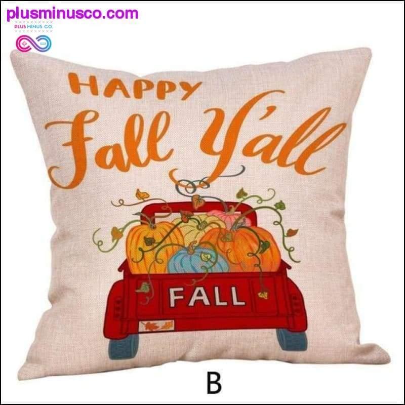 Federe per cuscini di Halloween Happy Fall Y'all Divano in lino di cotone - plusminusco.com