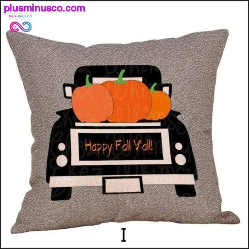 Halloween-tyynyliinat Happy Fall Y'all puuvillainen pellavasohva - plusminusco.com