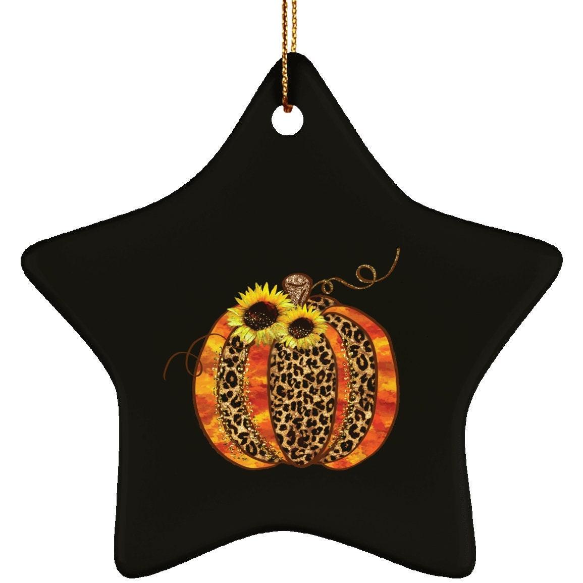 Halloween Pumpkin Theme Ceramic Star Ornament, Halloween Decoration, Halloween Pendant Necklace, Halloween Pumpkin Design - plusminusco.com