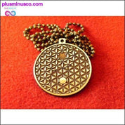 Handgefertigte und geätzte Yin-Yang-Halskette „Blume des Lebens“ – plusminusco.com