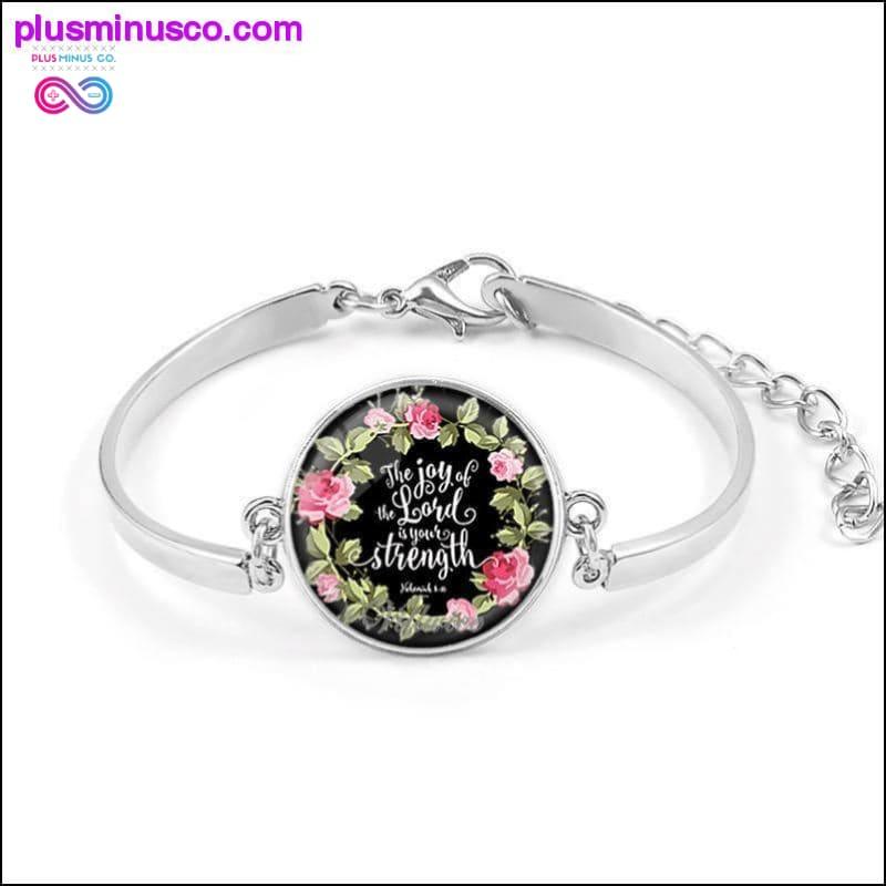 Handmade Bible Verse Charms Bracelet Art Glass Dome - plusminusco.com