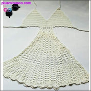 Handmade Crochet Deep V Neck Backless Swimwear - plusminusco.com