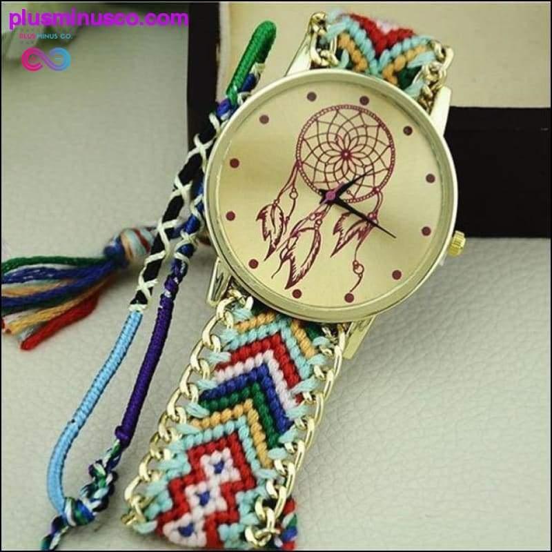 Orologio con braccialetto dell'amicizia Dreamcatcher fatto a mano - plusminusco.com