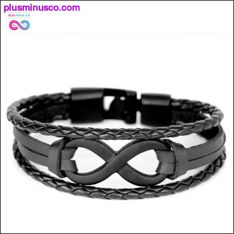 Шкіряний браслет із символом нескінченності ручної роботи - plusminusco.com