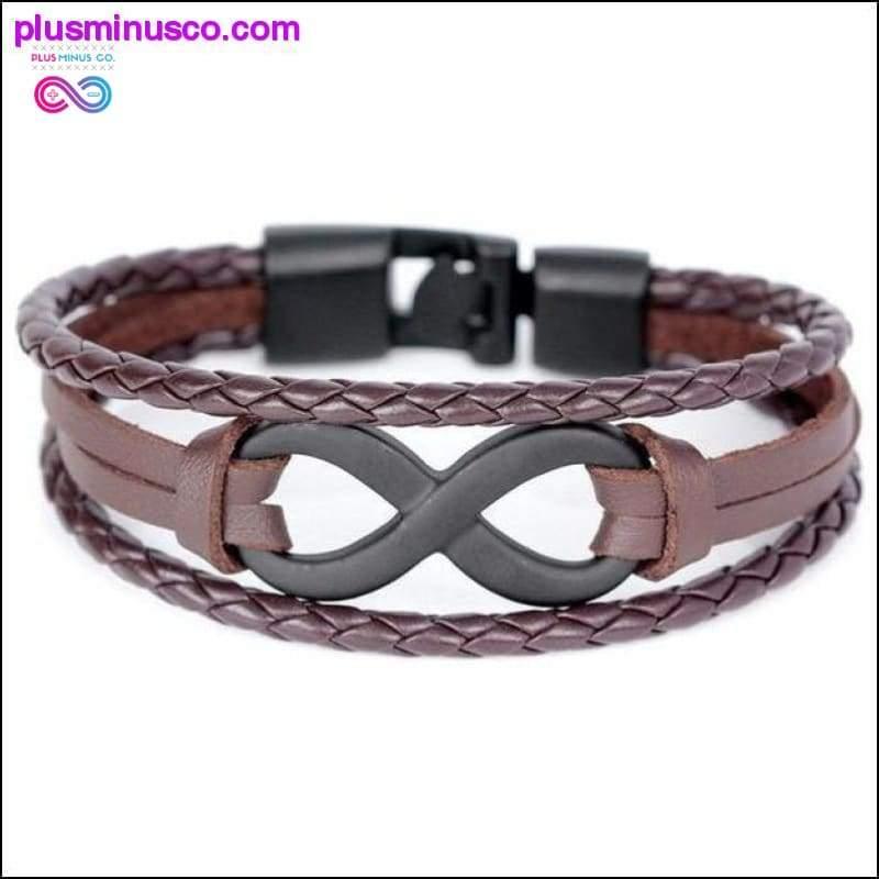 Håndlaget Infinity Symbol Leather Armbånd - plusminusco.com