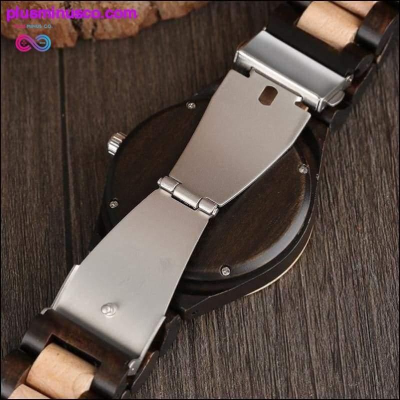 Ručne vyrábané luxusné drevené hodinky z javora - plusminusco.com
