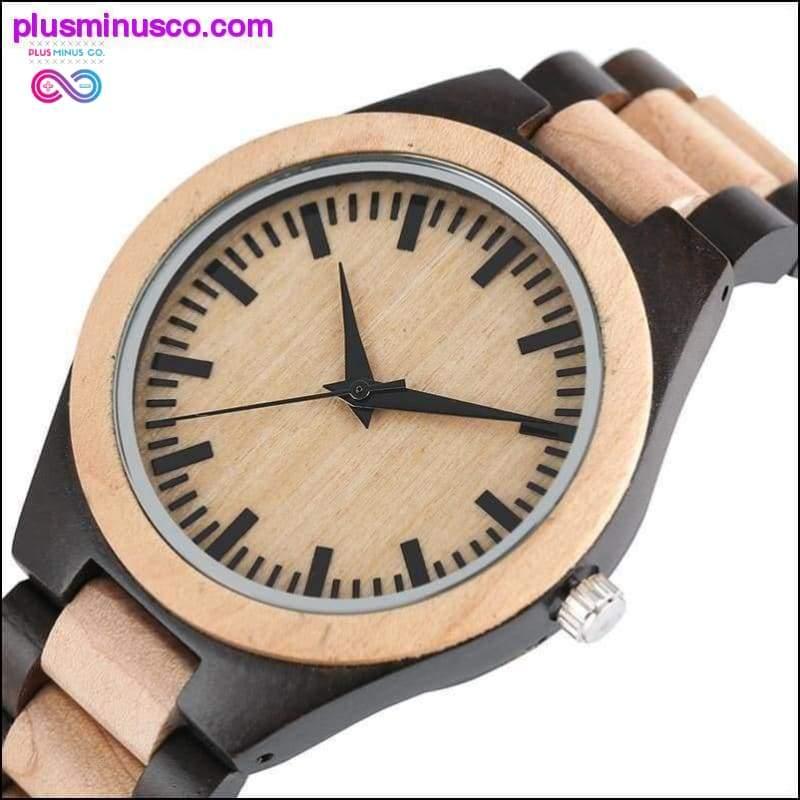 Relógio de luxo feito à mão em madeira de bordo - plusminusco.com