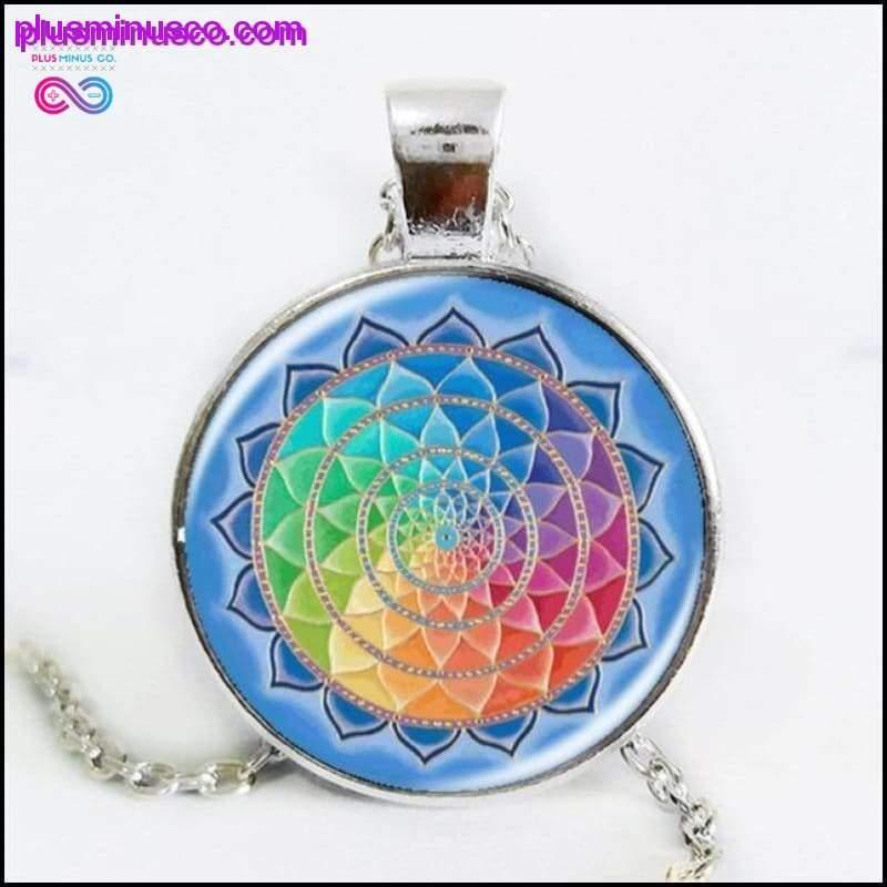 Collana Mandala Fiore della vita arcobaleno fatta a mano - plusminusco.com