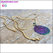Handmade Rainbow Sri Yantra Pendant, 18k Gold Plated - plusminusco.com