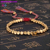 Perles de cuivre en coton tressé bouddhiste tibétain faites à la main Lucky - plusminusco.com