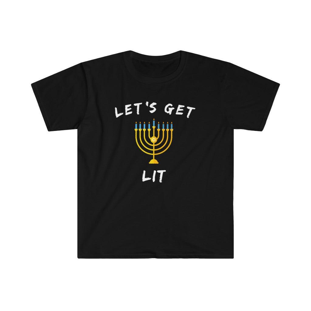 Presente de Hanukkah, camisetas Let's Get Lit Chanukah 2022, provérbios judaicos, feriado judaico, Let's Get Lit Hanukkah Shirt Jew Menorah Chanukkah - plusminusco.com