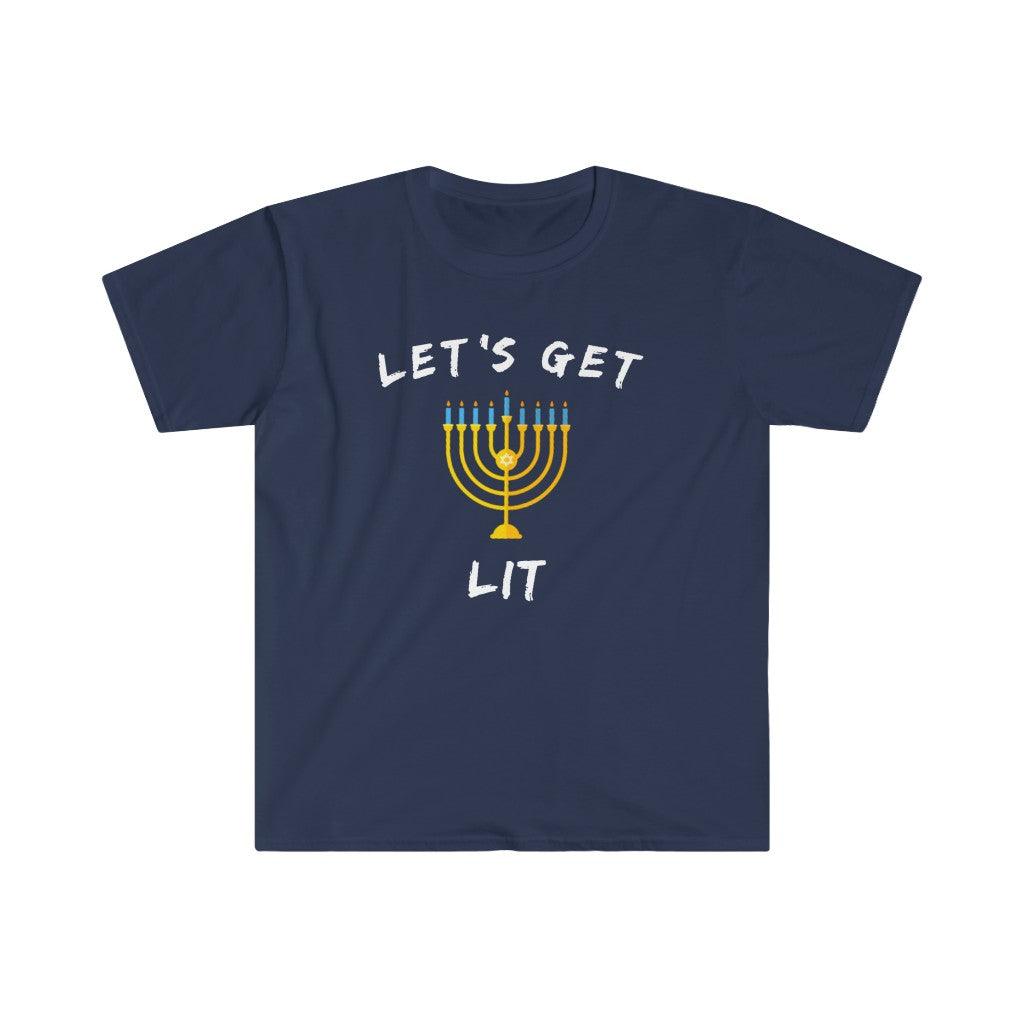 Hanukkah Gift, Let's Get Lit T-paidat Chanukah 2022, Juutalaiset sanonnat, Juutalainen High Holiday, Let's Get Lit Hanukkah Shirt Juutalainen Menorah Chanukkah - plusminusco.com