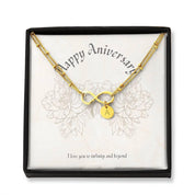 Alles Gute zum Jahrestag Unendlichkeits-Charm-Armband mit handgestempeltem Anhänger, Gold-Jubiläumsgeschenk, personalisiertes Ehefrau-Armband-Geschenk, bester Jubiläumsschmuck - plusminusco.com