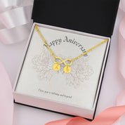 Bracciale con ciondolo stampato a mano Infinity Happy Anniversary, regalo in oro per l'anniversario, regalo personalizzato per il braccialetto della moglie, i migliori gioielli per l'anniversario - plusminusco.com