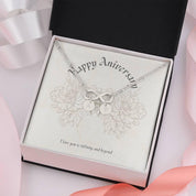Ručne vyrazený kúzelný náramok Happy Anniversary Infinity, zlatý darček k výročiu, darček k náramku prispôsobenej manželke, najlepšie šperky na výročie - plusminusco.com