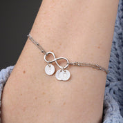 Happy Anniversary Infinity Hand Stamped Charm Bracelet, Anniversary Gold Gift, Personalized Wife Bracelet Gift, Best Anniversary Jewelry - plusminusco.com