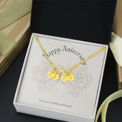 Pulsera con dijes estampados a mano de infinito de feliz aniversario, regalo de oro de aniversario, regalo de pulsera personalizado para esposa, la mejor joyería de aniversario - plusminusco.com