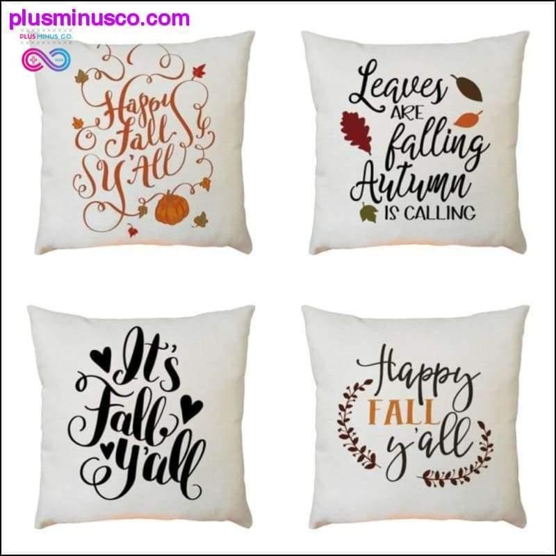 Happy Fall Y'all Pattern pagalvių užvalkalai Cojines pagalvių užvalkalai – plusminusco.com
