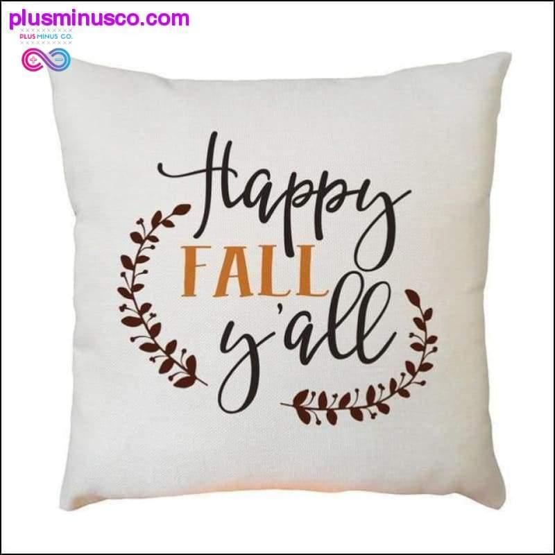 Happy Fall Y'all Pattern Pillowcases Cojines Pillow Case - plusminusco.com