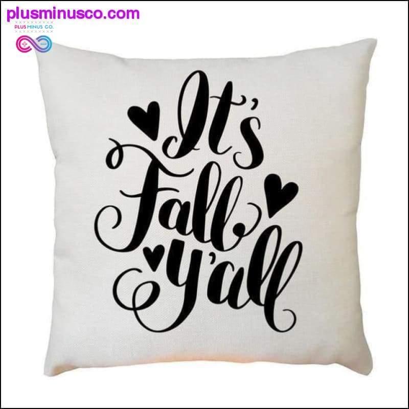 Happy Fall Y'all Pattern Pillowcases Cojines Наволочка - plusminusco.com