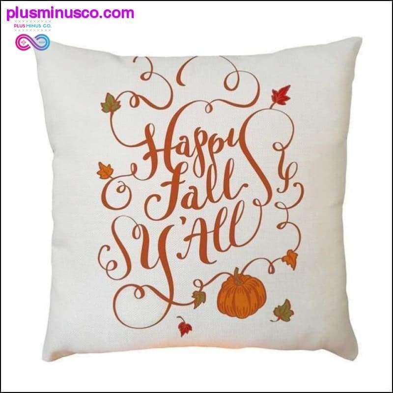 Happy Fall Y'All Pattern Pillowcases Навалачка Cojines - plusminusco.com