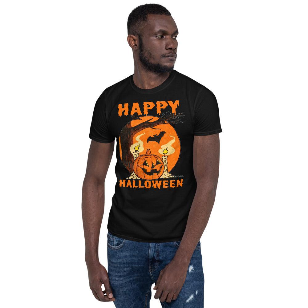 Happy Halloween Shirt, Halloween Shirt, Happy Halloween T-Shirt, Funny Halloween Tee, Halloween Shirt, Halloween Gift, Pumpkin Shirt, Bats - plusminusco.com