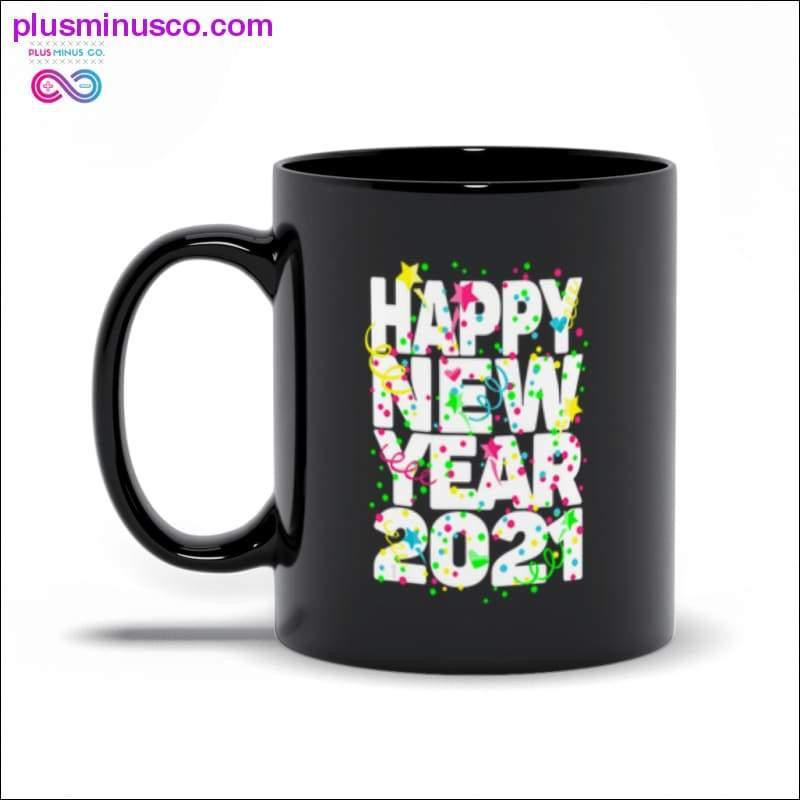 Boldog új évet 2021 Fekete bögrék bögrék – plusminusco.com